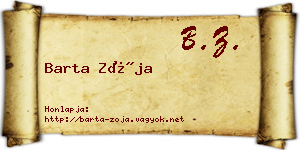Barta Zója névjegykártya